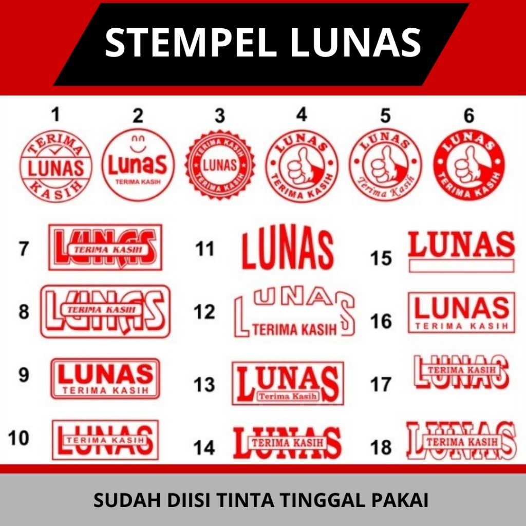 Stempel lunas kecil pakai tanggal toko