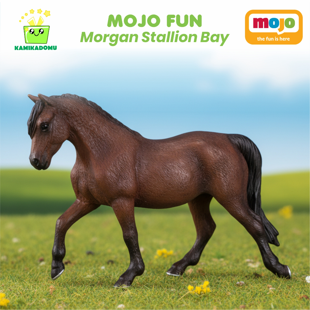 KAMIKADOMU - Mojo Fun Morgan Stallion Bay Miniatur Hewan Action Figure Kuda Morgan