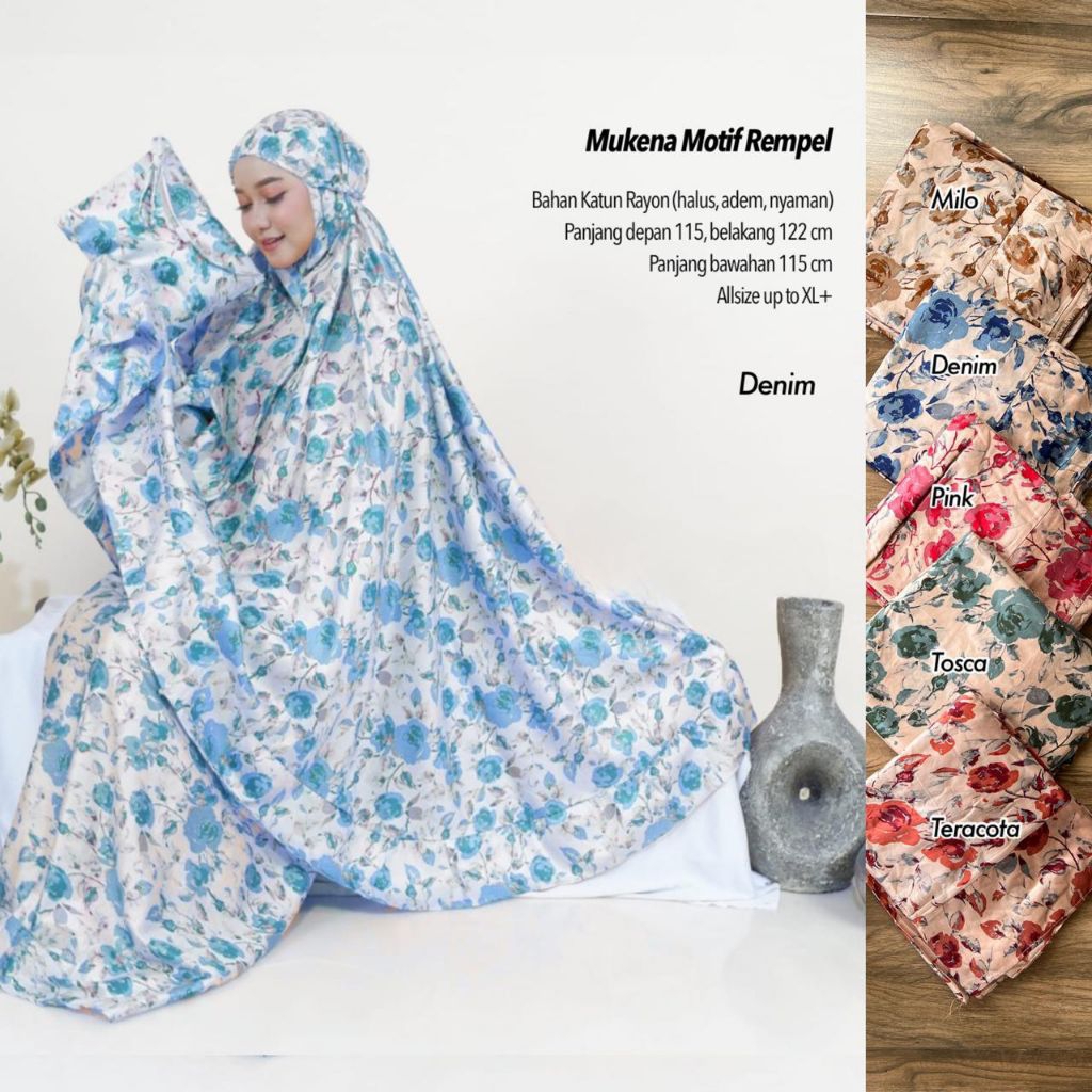 MUKENA REMPEL RAYON MOTIF XXL / MUKENA MOTIF / MUKENA RAYON MOTIF
