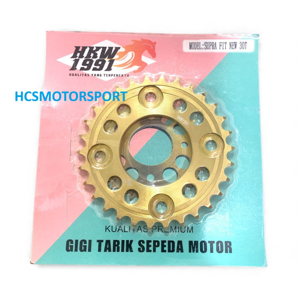 GEAR GIR GIGI TARIK BELAKANG 428 - 30T SUPRA FIT NEW REVO KARISMA BLADE SATRIA FU 2013 GOLD EMAS HKW