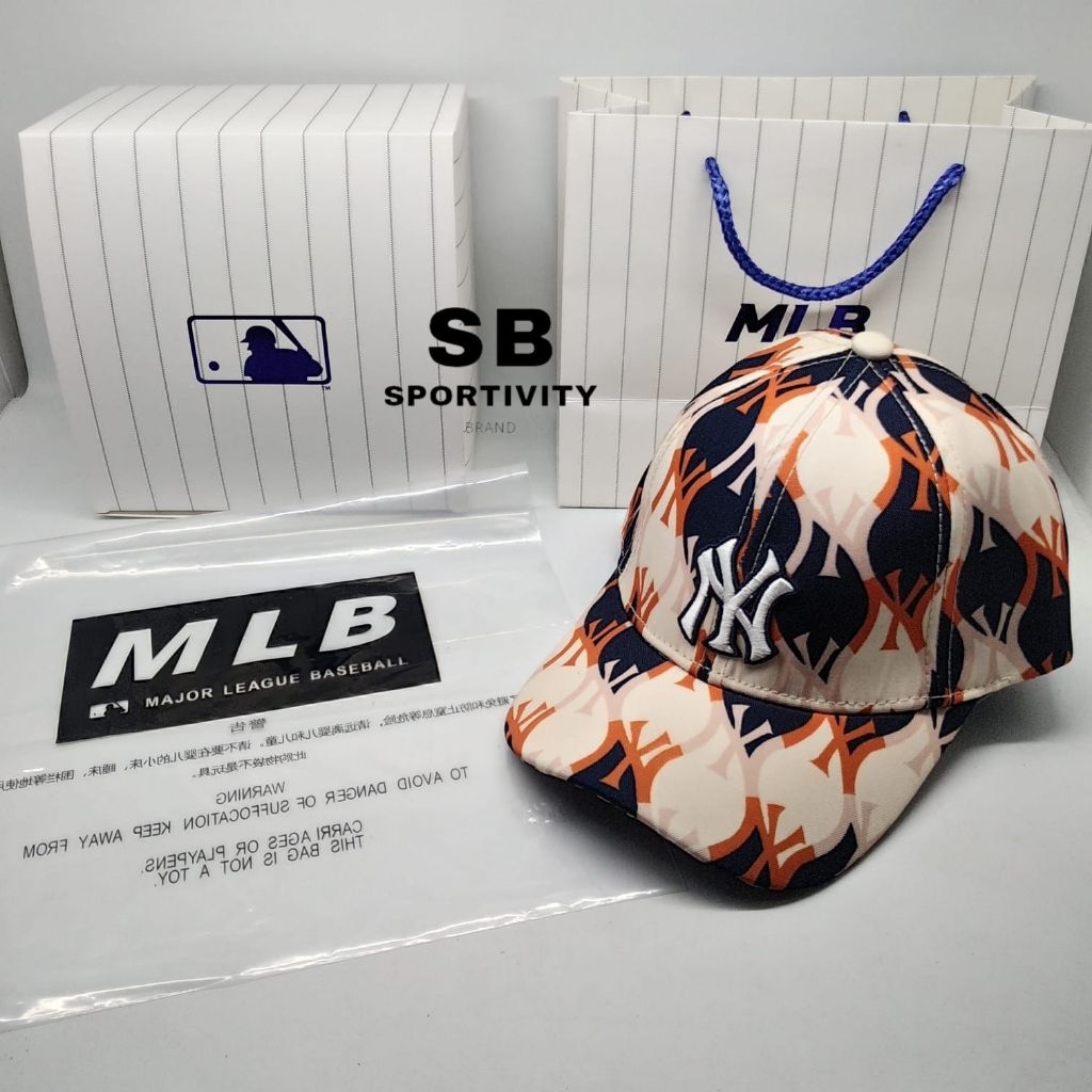 C-344 Topi MLB NY Argyle Monogram Ball Cap New York Yankees