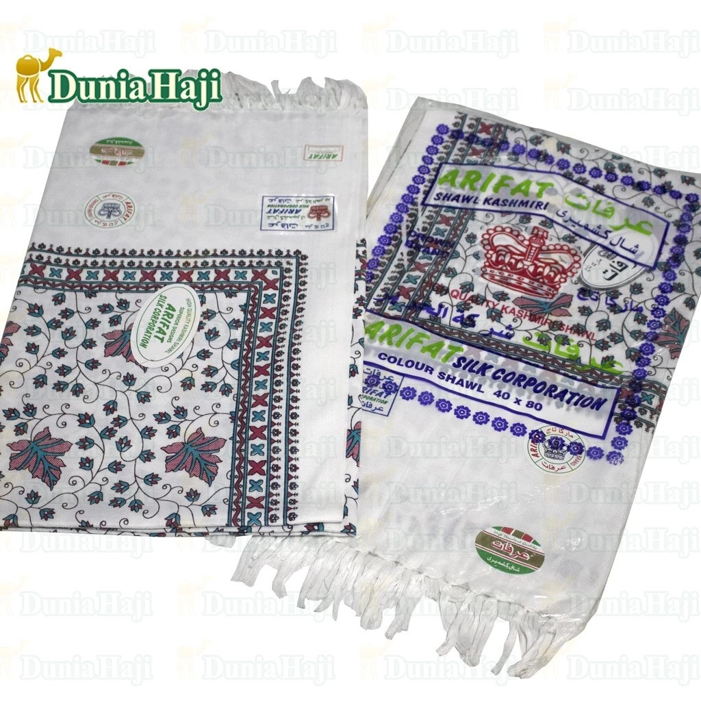 Sorban Kashmiri Arifat Sablon / Print Motif Sorban Imamah Panjang Kashmir Abu Kharoof Shawl Sorban H