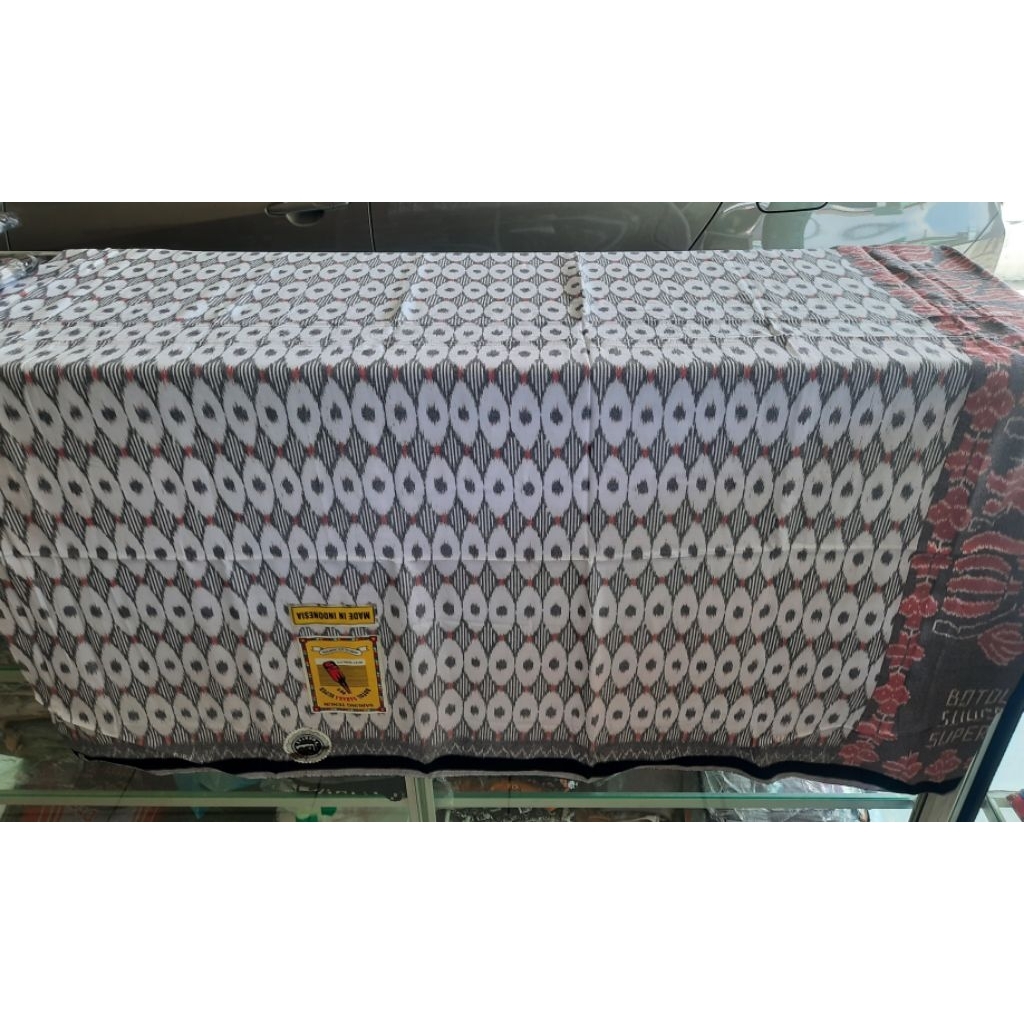 Sarung Tenun Botol Suheb Super Cap Sahara Size Jumbo Tenun ATBM Kerajinan Warna Putih Nusantara Hand