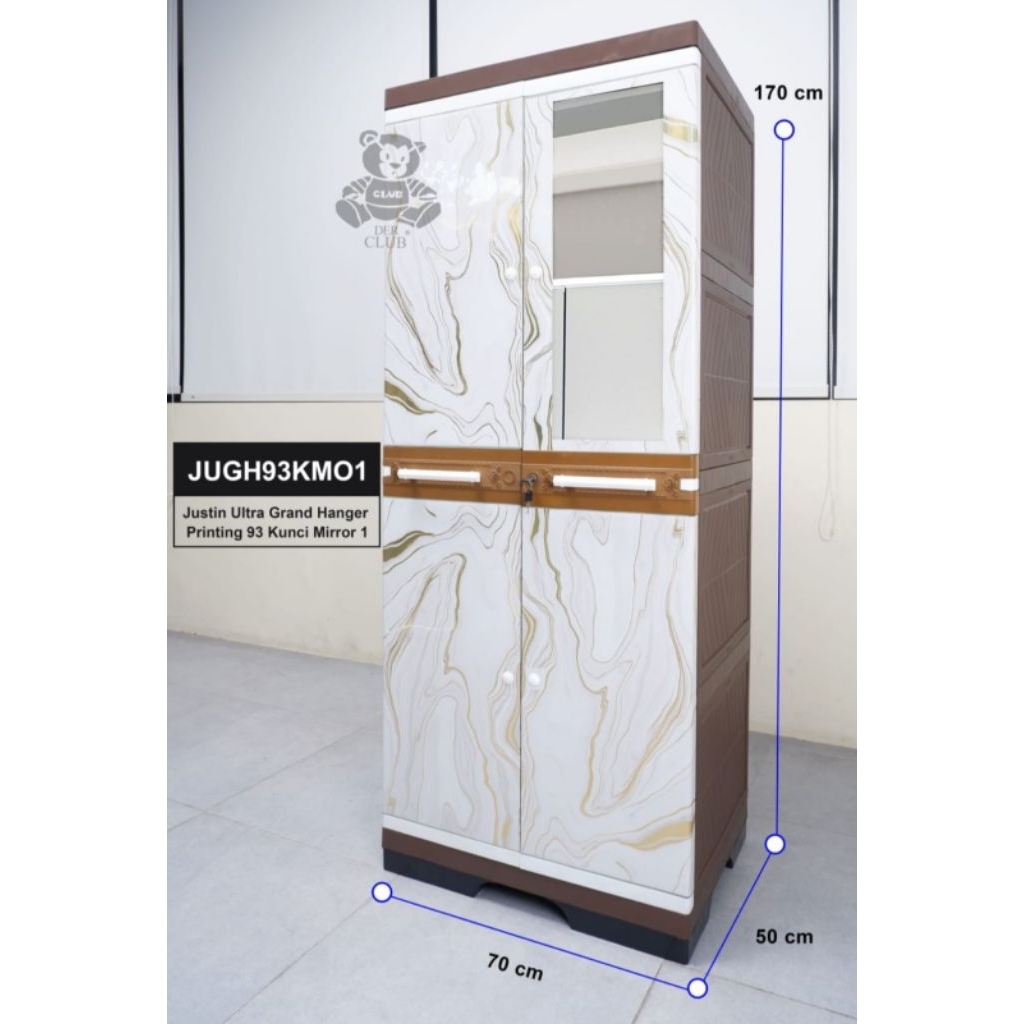 Lemari Plastik 2 Pintu Rak+Gantungan