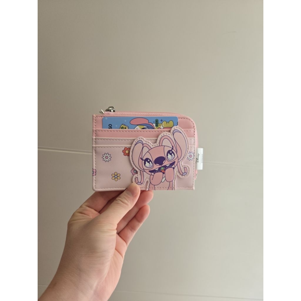 Mainan Anak Dompet Kartu Card Case Penyimpanan Uang Original Disney Miniso Lilo and Stitch Angel Pin
