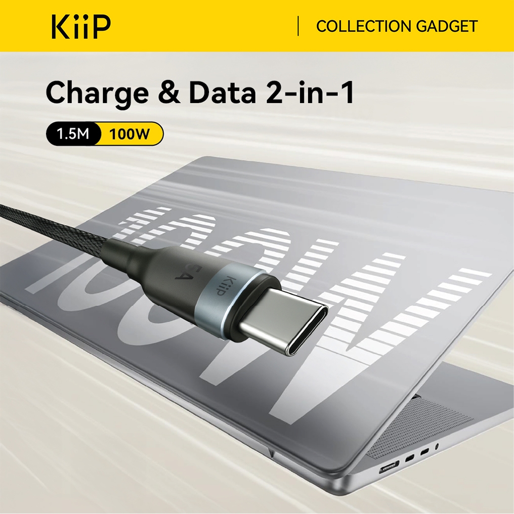 KiiP Cable S6 Fast Charging Kabel Data Type-C to Type-C 100W PD QC 3.0