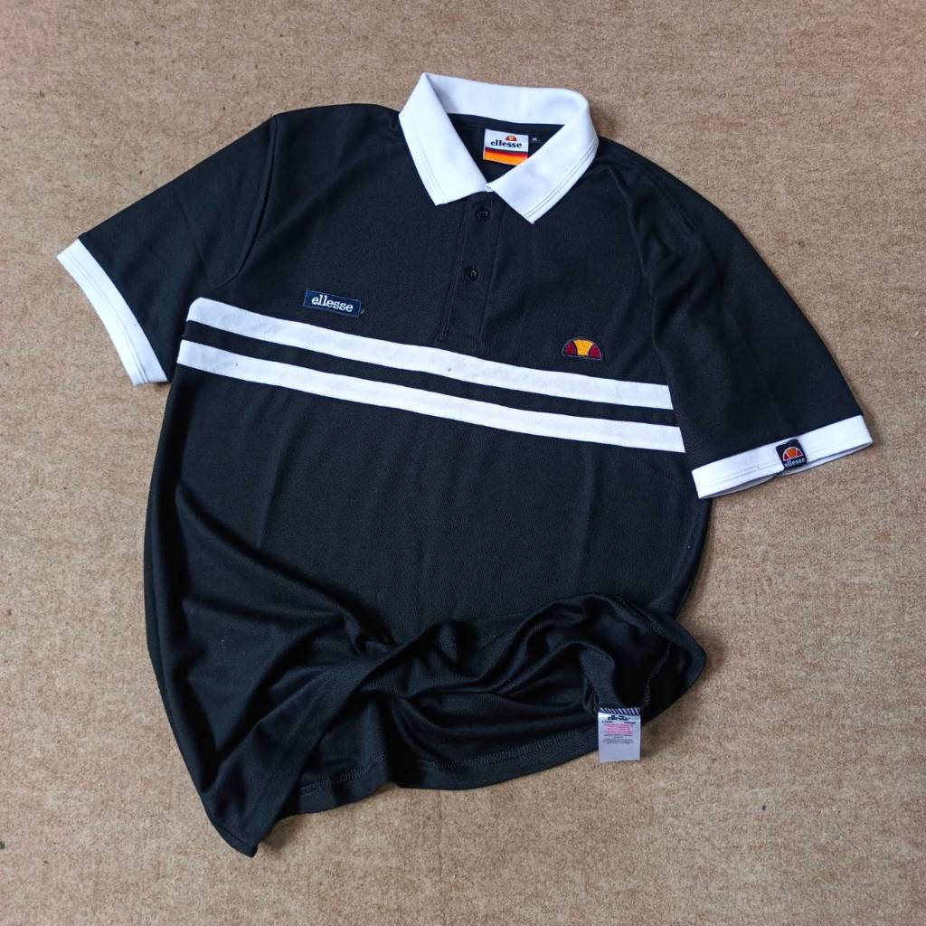 Ellesse Kaos Kerah Polo Shirt Pria Hitam Remini
