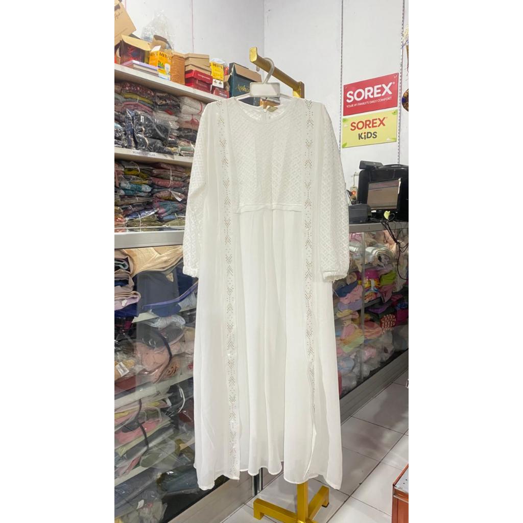 GAMIS PUTIH ANAK / GAMIS PUTIH ROMPI / GAMIS PUTIH KEKINIAN ANAK / GAMIS ABAYA PUTIH ANAK / GAMIS