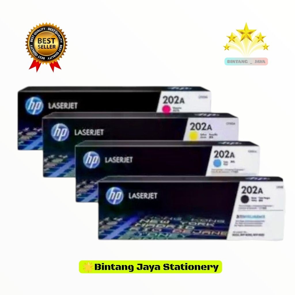 Tinta Toner HP 202A Cartridge Printer Laserjet Black Cyan Magenta Yellow Color 202A Original Produk