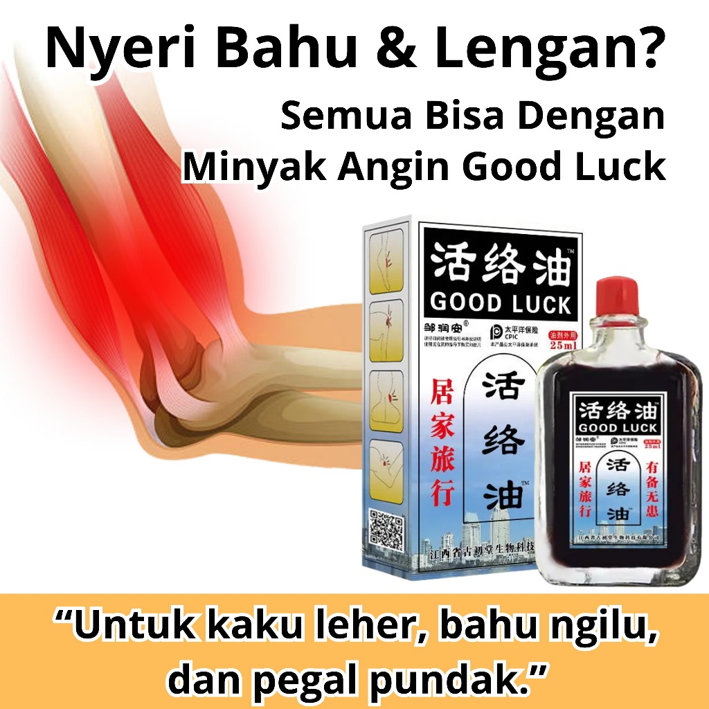 Minyak Urut China Good Luck Oil Asli | Pereda Nyeri Sendi Otot Ampuh Cepat | Minyak Pijat Pegal Linu