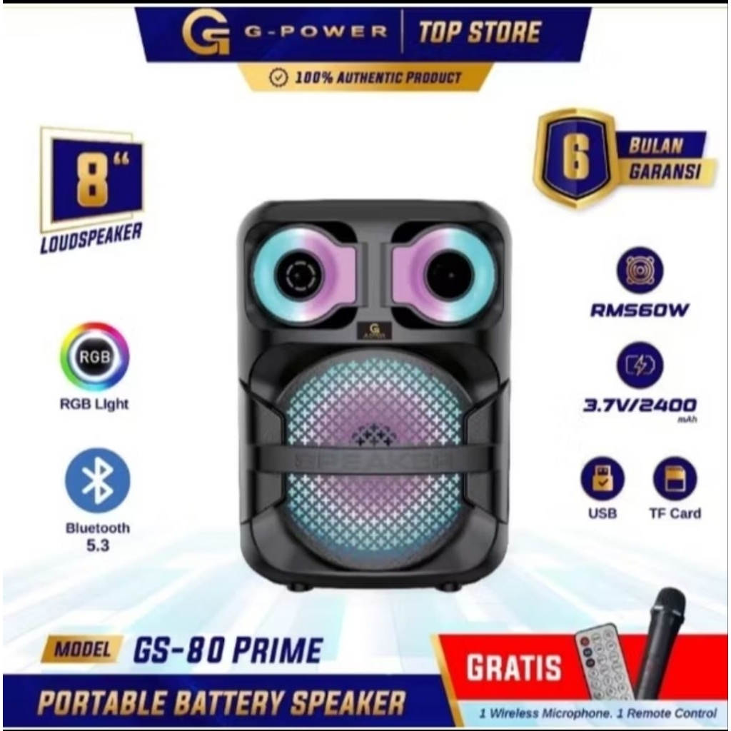 Sepiker Portable Aktif G-Power GS-80 Prime 8"