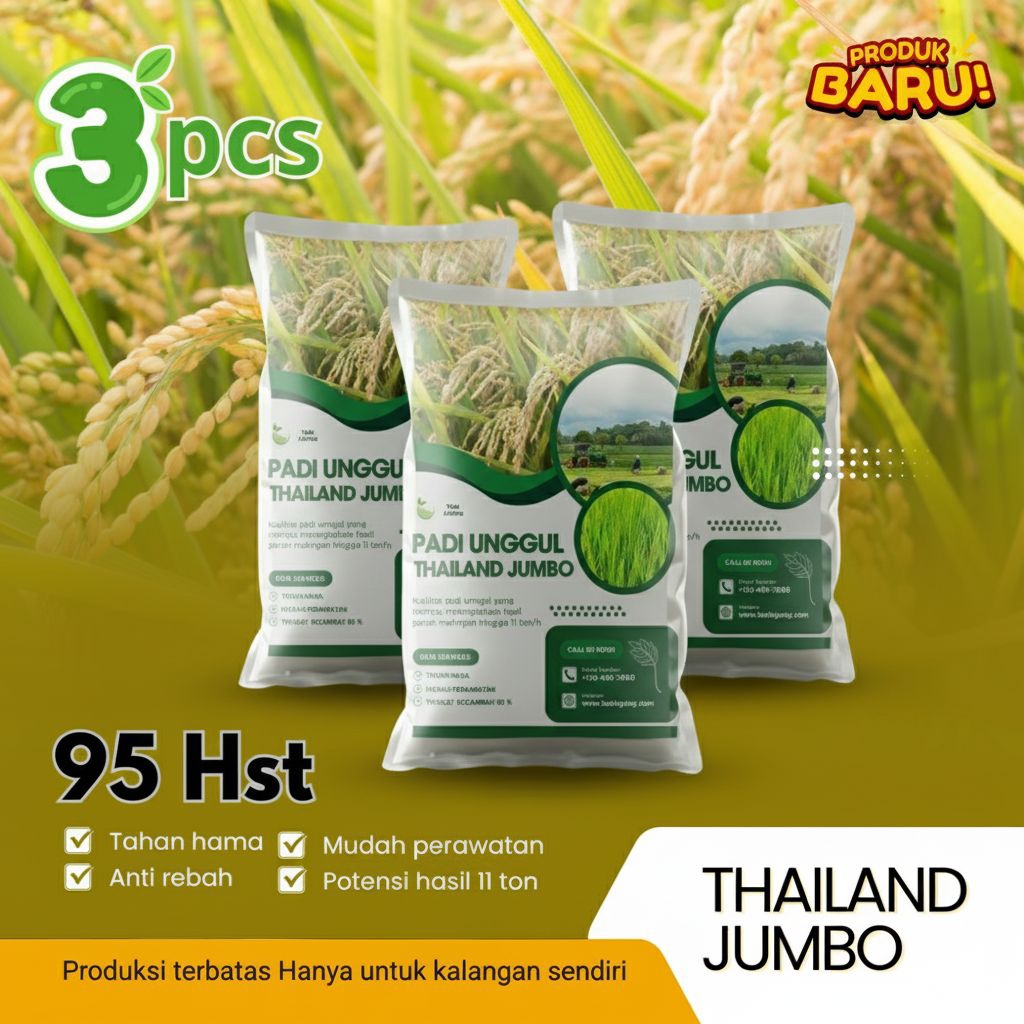 Terbaru Paket Benih padi unggul THAILAND JUMBO 2-3 Kg padi Thailand jumbo