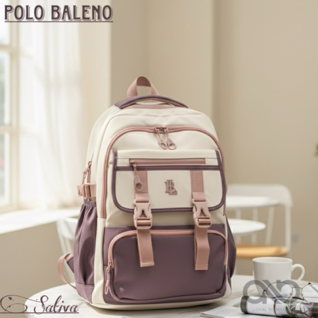 Tas Ransel Besar Cewek Gaya Korea | Backpack Waterproof Sekolah harian & kerja - Sativa
