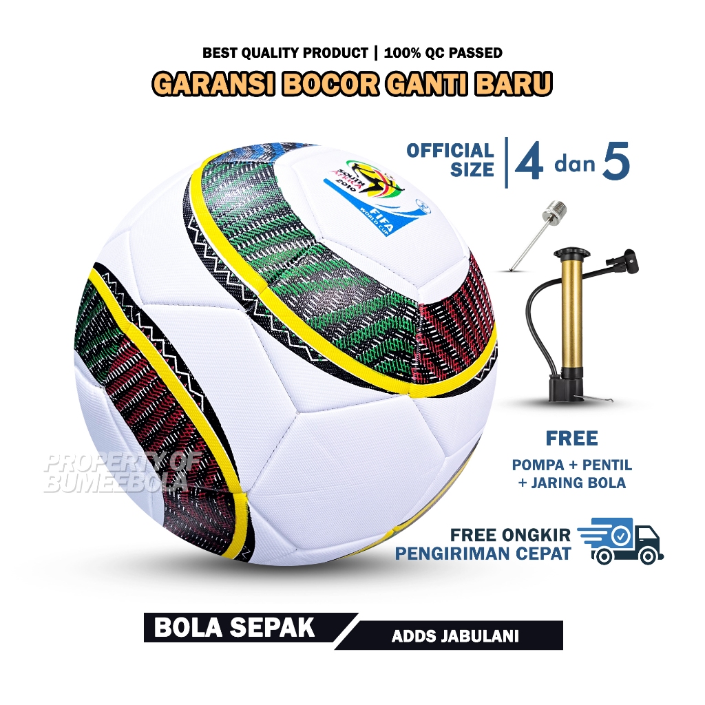 ALL BRAND - Bola Sepak Size 4 Size 5 Jahit Mesin Bahan Premium | Bola Kaki | Gratis Pompa Pentil