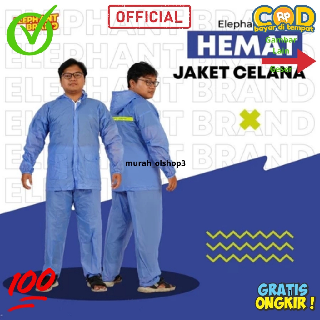 Elephant Brand Jas Hujan Jaket Celana Hemat