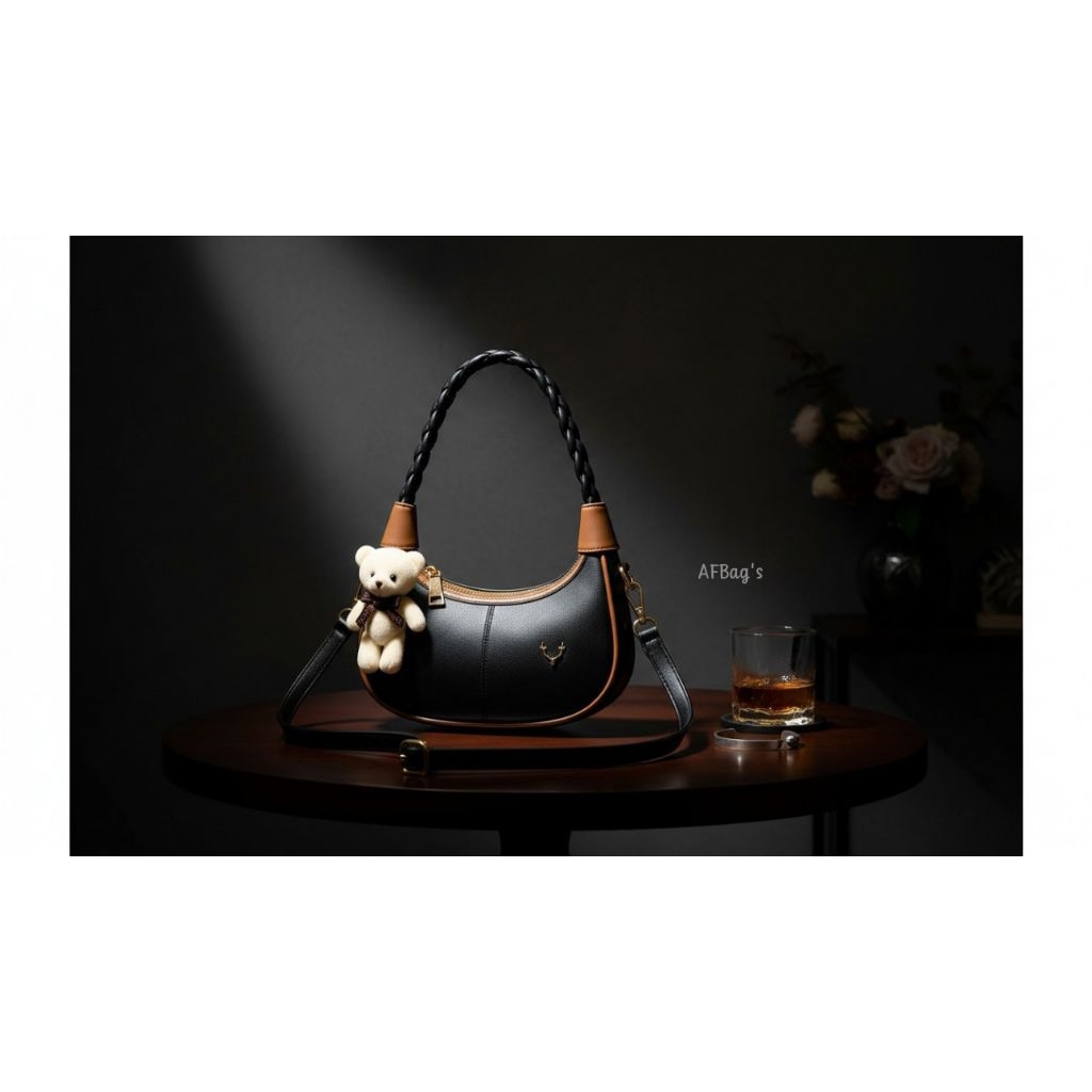 Nadine bag shoulder selempang wanita tas ketek selempang wanita kekinian (Free Gantungan Boneka)