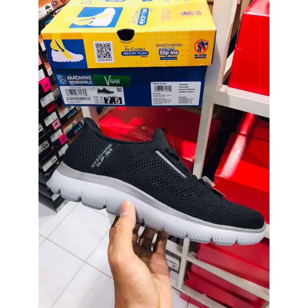 BIG SALE SKECHERS PERFO HITAM [232939] ORIGINAL SEPATU PRIA/RUNNING/LARI/SNEAKERS
