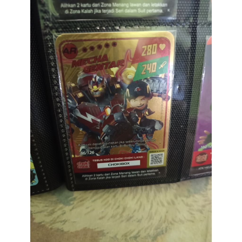 kartu Choki Choki x Boboiboy Mecha gentar mulus rare