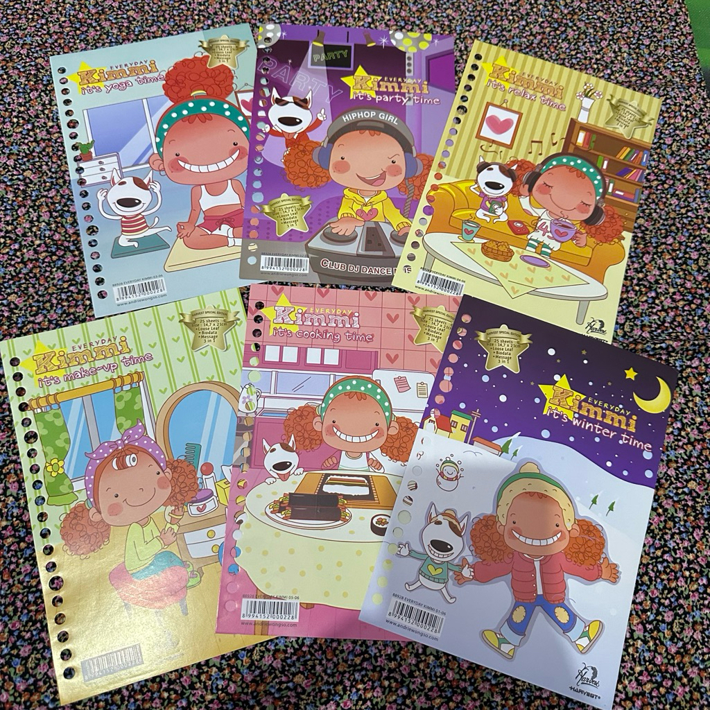 6 LEMBAR sampul kimmi harvest kertas binder loose leaf karakter