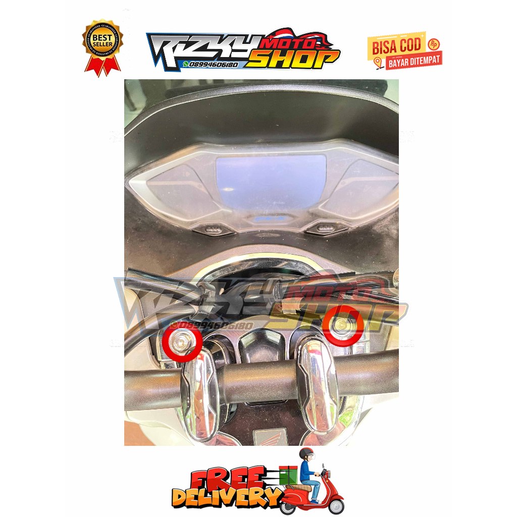 BAUT COVER STANG ( 2 BAUT ) MODEL SLASH BIASA PCX 160 STYLO ADV VARIO 160 150 LOKAL CBU NEW OLD ABS 