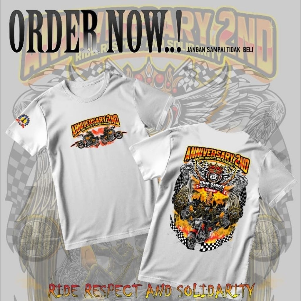 Kaos rx king aniversary 2th king Street kebumen || original merchandise WARNA PUTIH