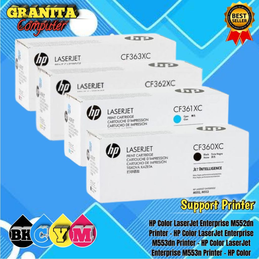 Toner LaserJet HP CF360XC CF361XC CF362XC CF363XC colour 508XC High Yield For Printer HP Color Laser