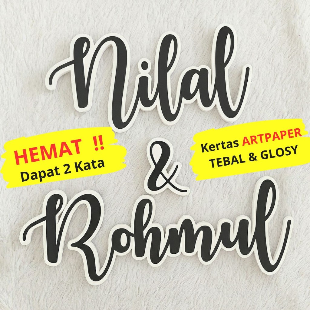 TULISAN NAMA ACARA DEKORASI ART PAPER ULANG TAHUN TASYAKURAN KHITAN AQIQAH BIRTHDAY TEDAK SITEN CUST