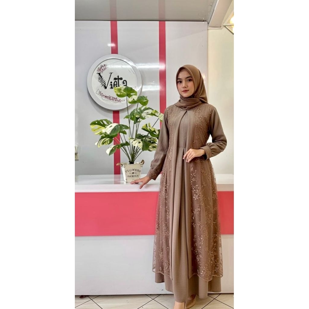 SALE GAMIS BROKAT PREMIUM JAHITAN BUTIK