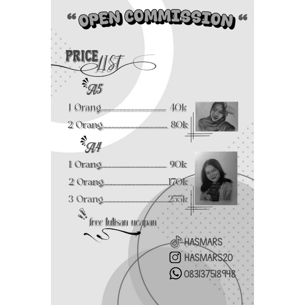 jasa lukis wajah realis murah