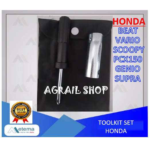 Toolkit Toolset Kunci Busi Obeng Plus Minus Honda All Matic Beat Scoopy Spacy Vario Agrail Shop