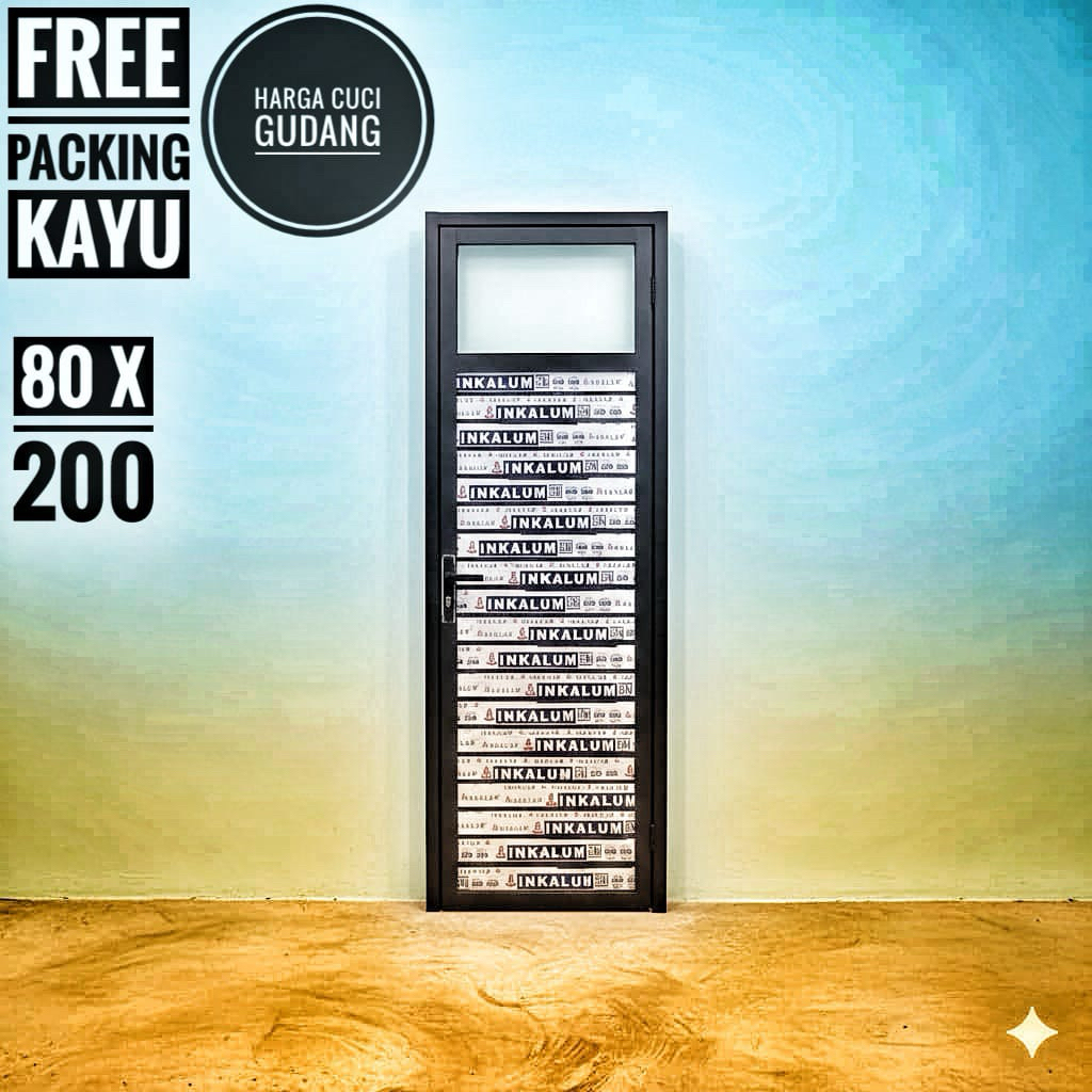 pintu kamar mandi warna hitam UK 80x200