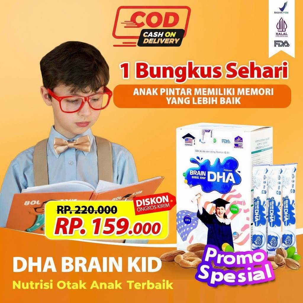 DHA BRAIN KID Vitamin Otak Cerdas Anak / Vitamin Otak Anak