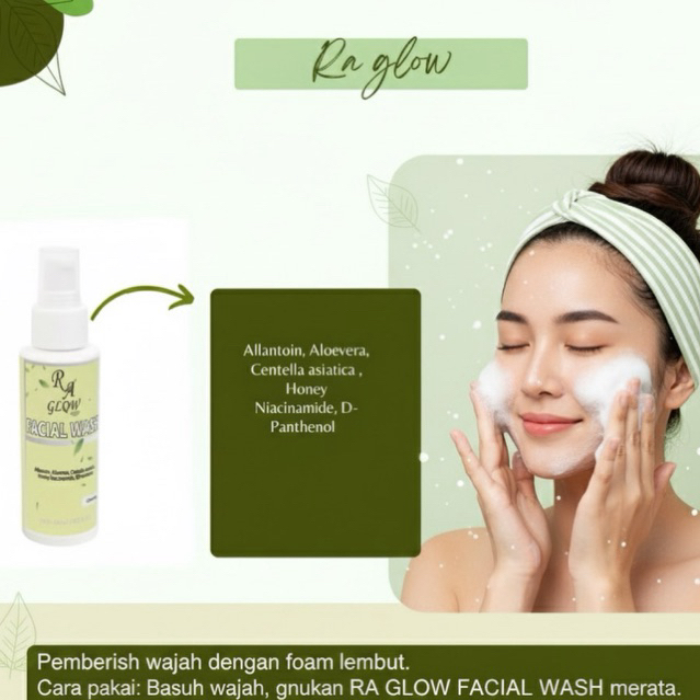 Ra Glow fasial wash / RA GLOW / RA GLOW SKINCARE / SABUN MUKA WHITENING / SABUN CENTELLA / SABUN NIA