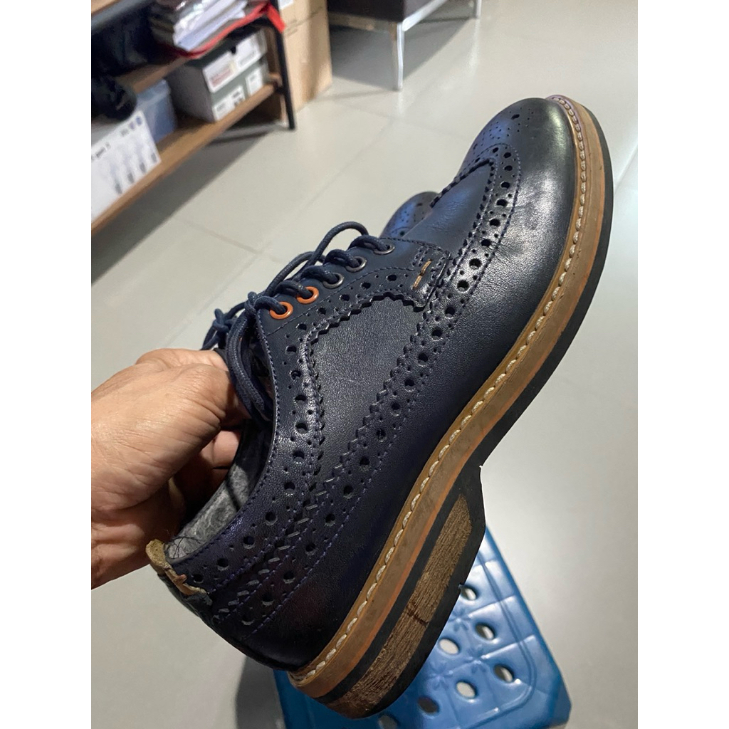 sepatu second kulit asli wingtip sz 40-41/26cm
