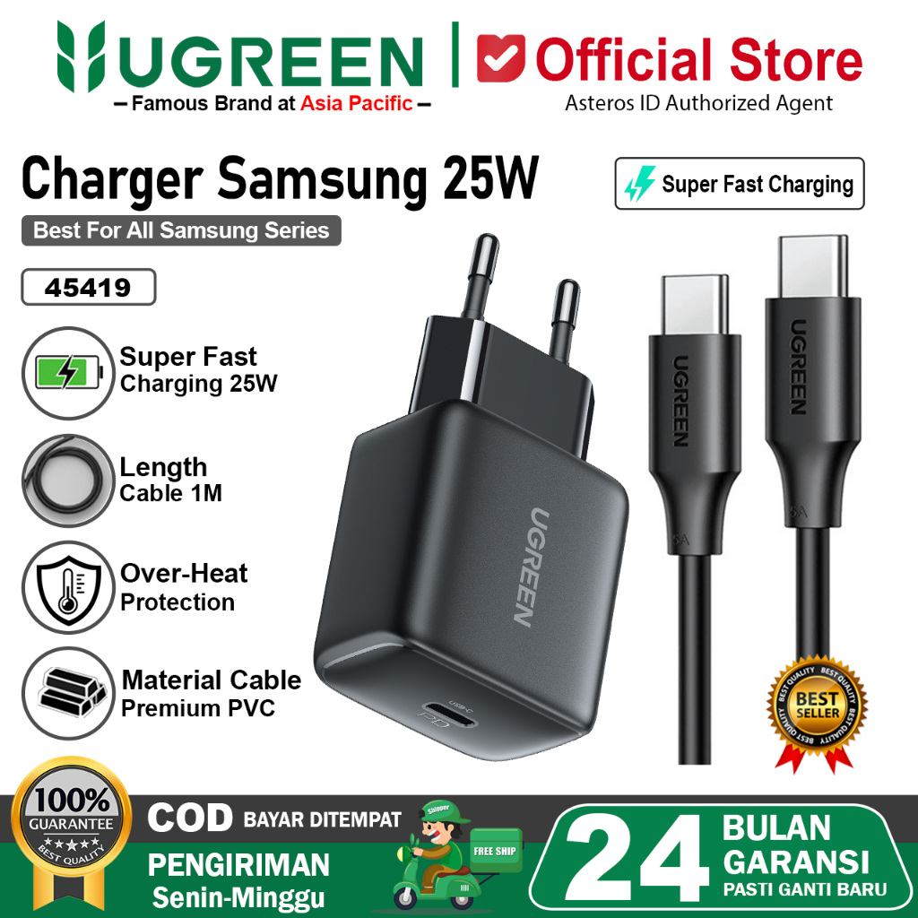 UGREEN Charger Samsung Super Fast Charging 25w 45w 2.0 PD Type C to Type C 45419