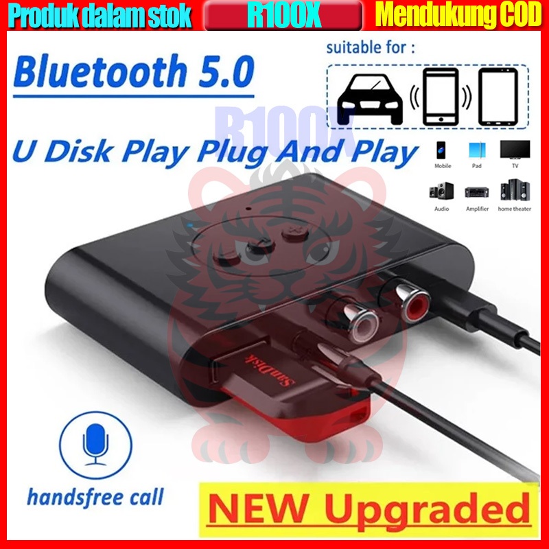 Bluetooth Audio Receiver Bluetooth 5.0 NFC USB Bluetooth Adapter Versi Bluetooth Musik AUX RCA Untuk