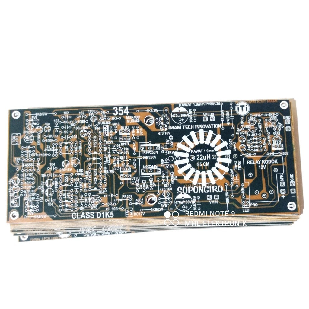 PCB Power Amplifier Class D D1K5 V2 SOPONGIRO PROTECTOR Tipe 354 / PCB Class D