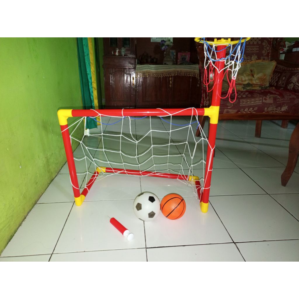 gawang + bola basket & bola sepak