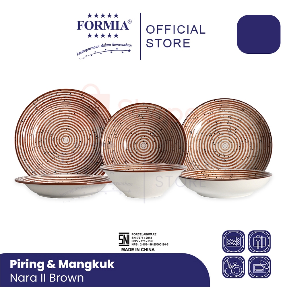 Formia Piring Mangkuk Keramik Nara II Brown series