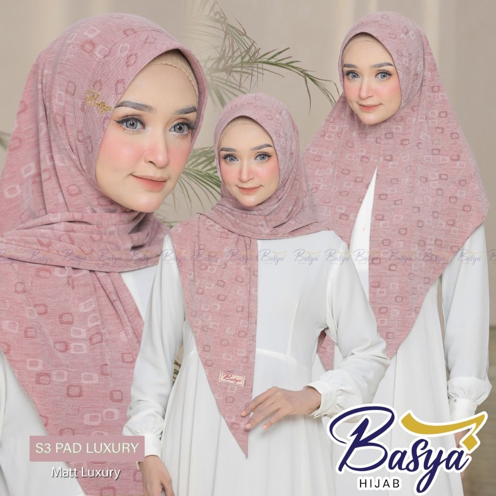 [BASYA] SEGITIGA PET LUXURY•hijab instan motif•jilbab segitiga knit motif•kerudung segitiga motif•ji
