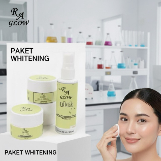 RA GLOW 100% Original/paket whitening/paket kulit berminyak / pemutih wajah / PAKET HEMAT ISI 3 / CR