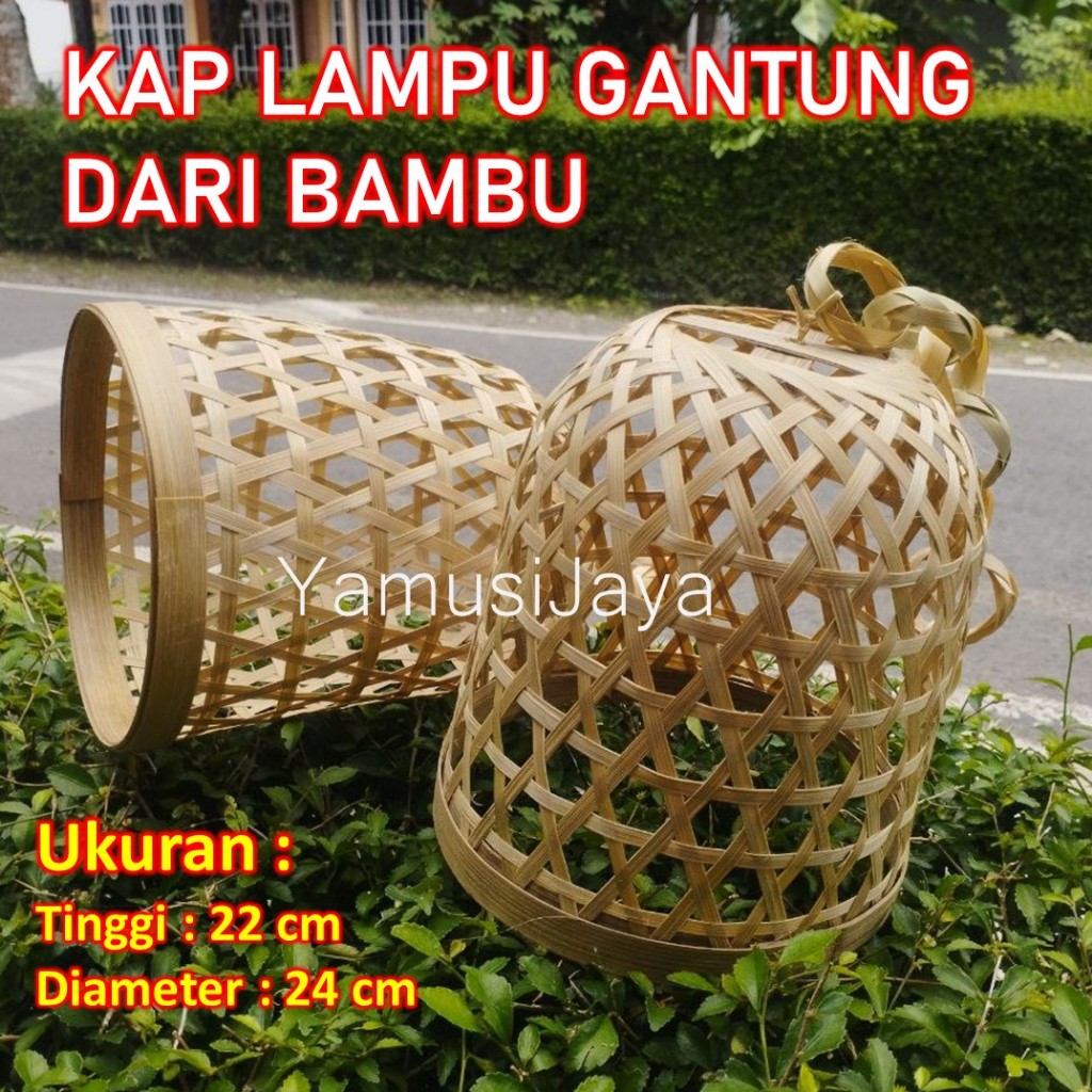 Kap Lampu Bambu Gantung , Kap Lampu Gantung Hiasan Cafe