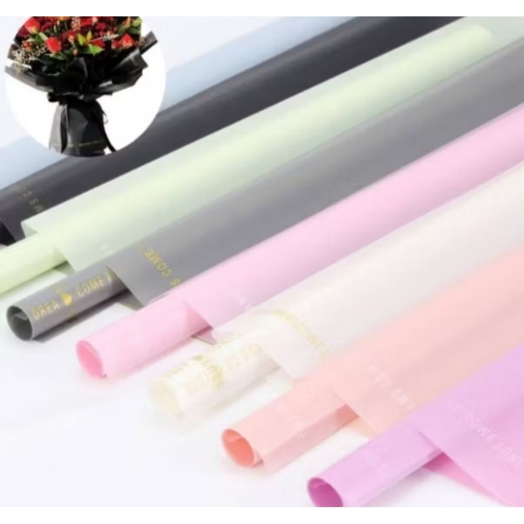 Kertas Buket Bunga ECER Cellophane Grizzzled Paper Waterproof Kertas Buket Motif