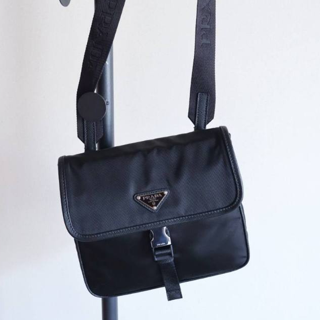 Prada triangle re nylon shoulder bag