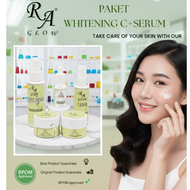 Ra Glow plus Serum (paket whitening ) new/PAKET WHITENING / PAKET SKINCARE SUSAH PUTIH BPOM / PAKET 