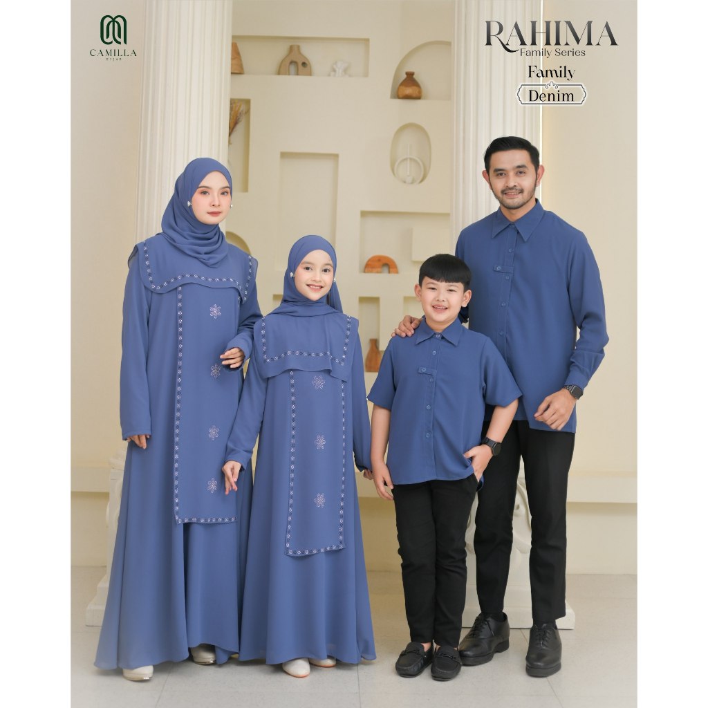 OPEN PO Sarimbit Rahima Payet (Denim) Camilla Hijab Sarimbit Keluarga tERBARU 2026