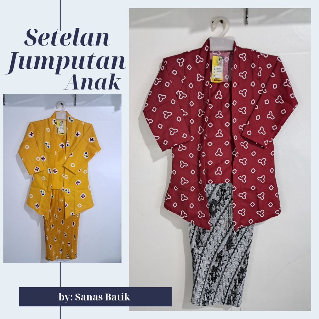Setelan Jumputan Anak Kutu Baru Kebaya Jumputan Kutu Baru Anak Tradisional