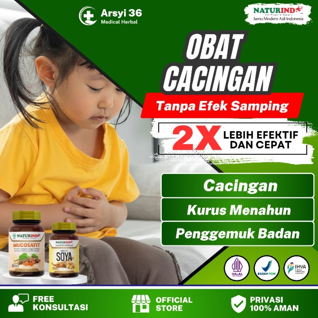 Obat Cacingan Dewasa Anak Gangguan Pencernaan Pengemuk Badan Herbal Ampuh Mucosafit Naturindo