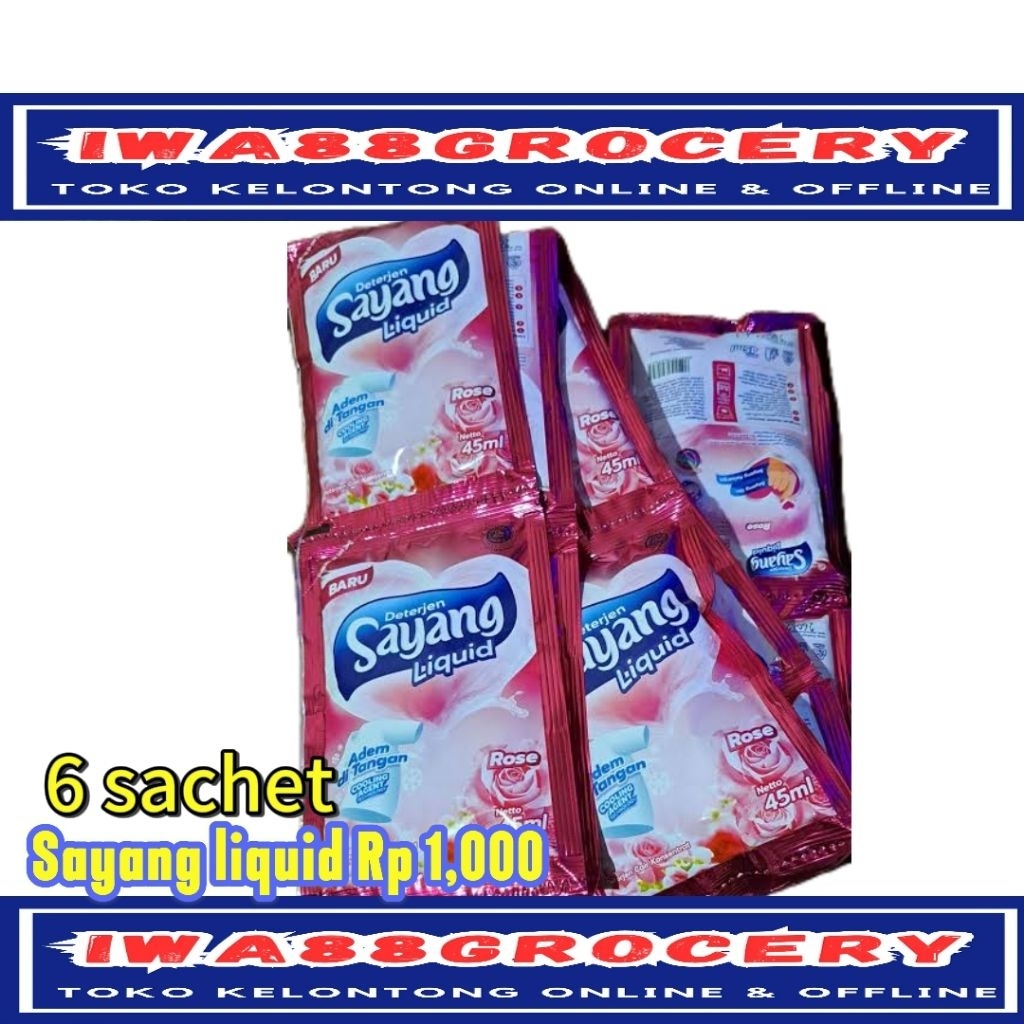 sayang detergent cair lavender 6 sachet