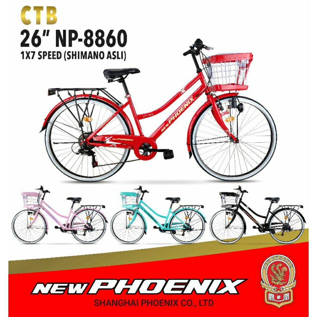 Sepeda City Bike 26 inch Merk New Phoenix NP-8860